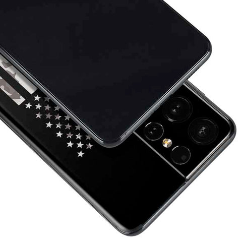 Black and White Camo American Flag Galaxy S21 Ultra 5G Skin